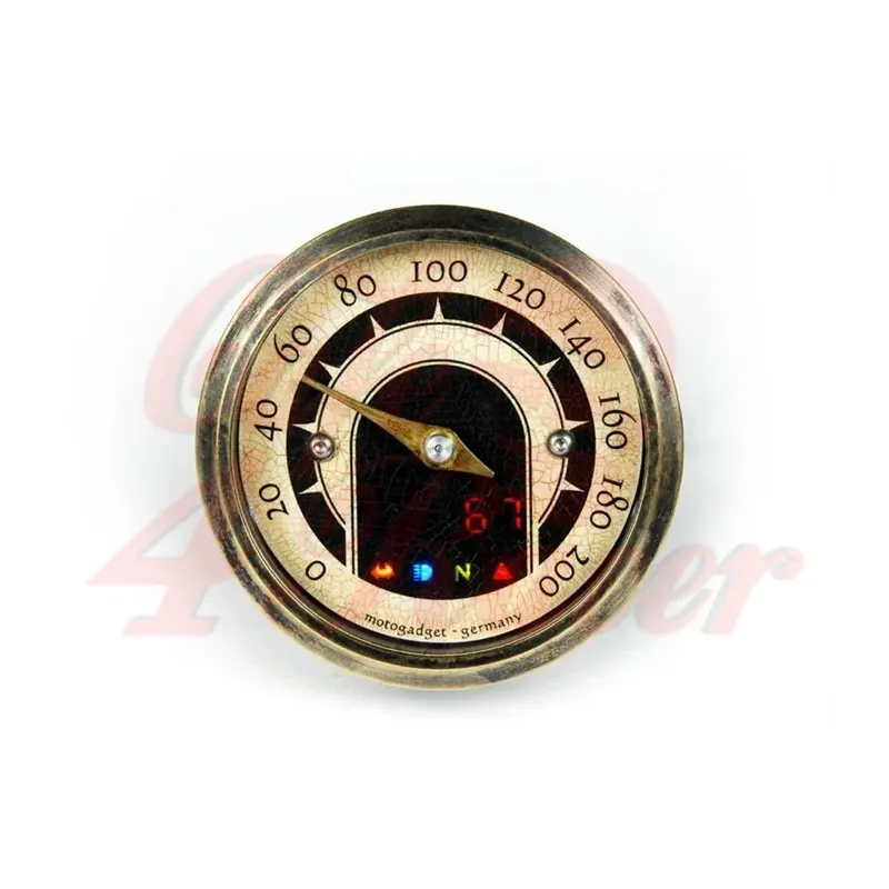cafe 4 racer - Motogadget analogue speedometer mst vintage, with brass ring - Motogadget Digital speedometers 4054783045921