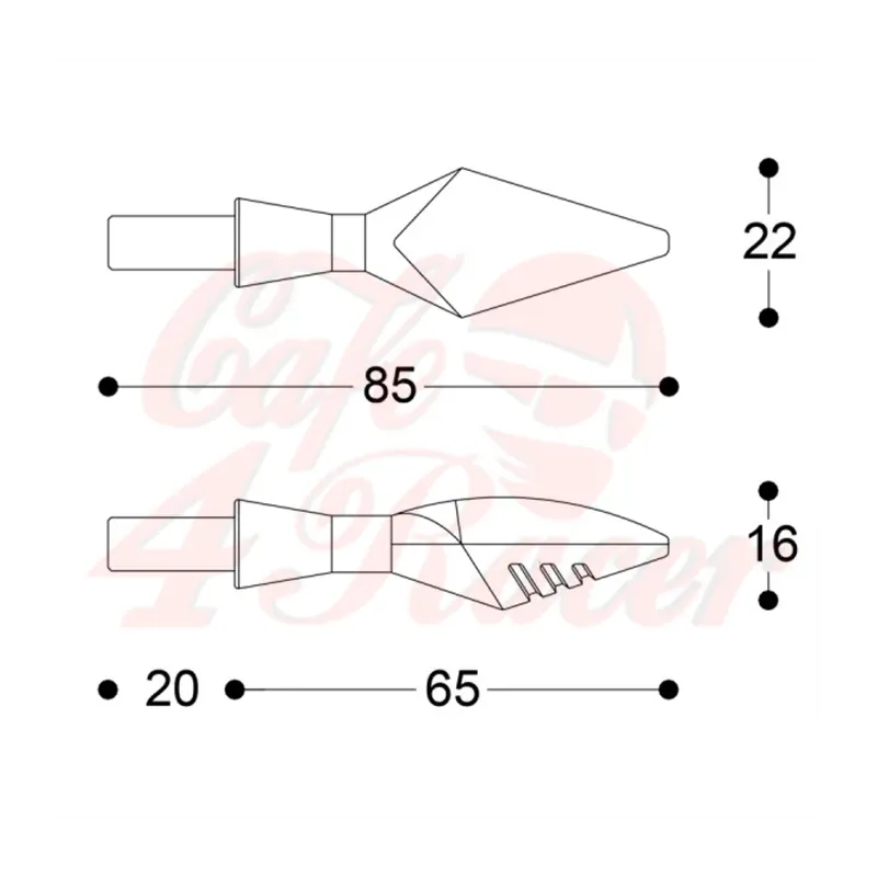 cafe 4 racer - BARRACUDA X-LED B-LUX  pair - BARRACUDA Standard indicators 