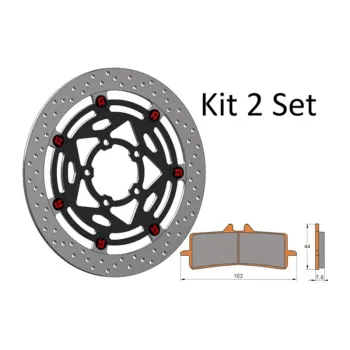 Accossato Floating Front Discs Kit, for motorcycles, Elite Line, DKS041 + Brake Pads AGPA106