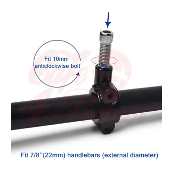 cafe 4 racer - 10mm Držák zrcátka na řídítka 22mm 7/8 palce levý závit - Cafe4Racer Příslušenství 
