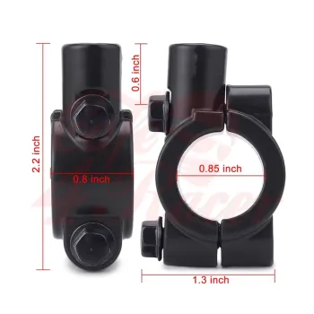 cafe 4 racer - 8mm Anti-Clockwise Black Motorcycle Mirror Mount Adaptor LH - Cafe4Racer Accessories 