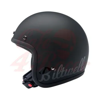 cafe 4 racer -  Biltwell Bonanza Helmet Open Face Flat FACTORY Black  - BILTWELL Biltwell Bonanza 2021 