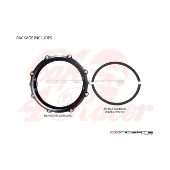 cafe 4 racer - MONZA 5.75 Inch CNC Machined Aluminum LED Headlight Surround - Edge Cut - MAX-INC  Headlight housing 