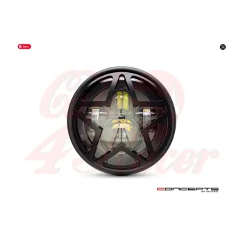 cafe 4 racer - 7,7" matně černá mřížka Titan s LED světlomety - MAX-INC  Světla LED 