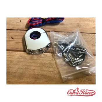 cafe 4 racer - CNC Machined Billet Aluminum Handlebar Mount Switch - POLISHED - MAX-INC  22mm & 7/8 inch 