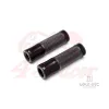 cafe 4 racer - Retro Anodized CNC Machined Aluminum / Rubber Hand Grips - 7/8" (22mm)(Various Colors) - Black - MAX-INC  22mm & 7/8 inch 