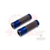 cafe 4 racer - Retro Anodized CNC Machined Aluminum / Rubber Hand Grips - 7/8" (22mm)(Various Colors) - Blue - MAX-INC  22mm &  7/8 inch 