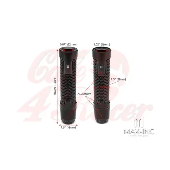 cafe 4 racer - Sportz Anodized CNC Machined Aluminum / Rubber Hand Grips + Bar Ends - 7/8" Dark Orange - MAX-INC  22mm &  7/8 inch 