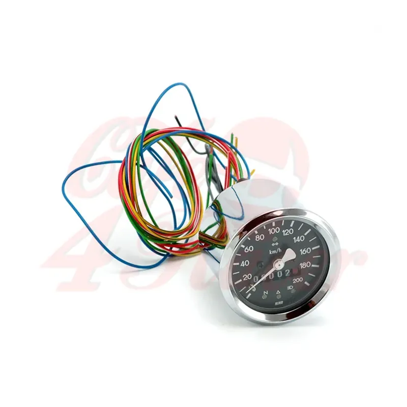 cafe 4 racer - MMB 60mm basic speedometer 200km/h, chrome ring black background - MMB instrumente  Analog speedometers 