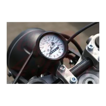 cafe 4 racer - MMB 60mm basic speedometer 200km/h, chrome ring black background - MMB instrumente  Analog speedometers 