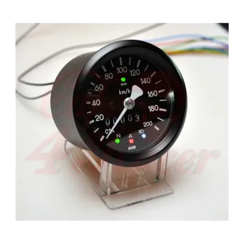 cafe 4 racer - MMB 60mm basic speedometer 200km/h, chrome ring black background - MMB instrumente  Analog speedometers 