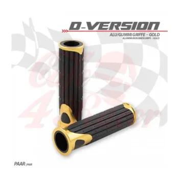 cafe 4 racer - Gumové rukojeti "D-Version" zlaté - HS MOTO Germany 22 mm & 7/8 inch 