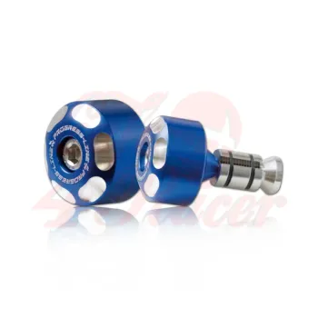 cafe 4 racer - Handlebar weights "LOGO" blue - HS MOTO Germany Bar Ends 4251352618849