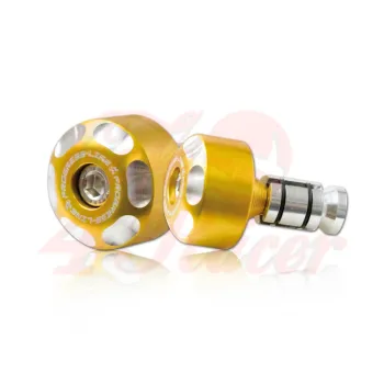 cafe 4 racer - Handlebar weights "LOGO" gold - HS MOTO Germany Bar Ends 4251352618856
