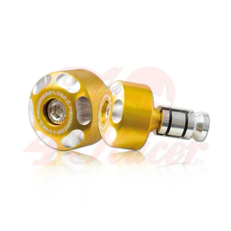 cafe 4 racer - Handlebar weights "LOGO" gold - HS MOTO Germany Bar Ends 4251352618856