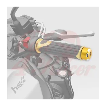 cafe 4 racer - Handlebar weights "LOGO" gold - HS MOTO Germany Bar Ends 4251352618856