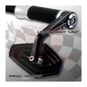 cafe 4 racer - Handlebar weights "LOGO" black - HS MOTO Germany Bar Ends 4251352618870