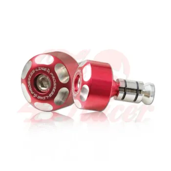 cafe 4 racer - Handlebar weights "LOGO" red - HS MOTO Germany Bar Ends 4251352618863