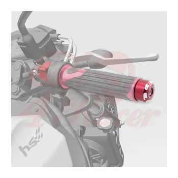 cafe 4 racer - Handlebar weights "LOGO" red - HS MOTO Germany Bar Ends 4251352618863