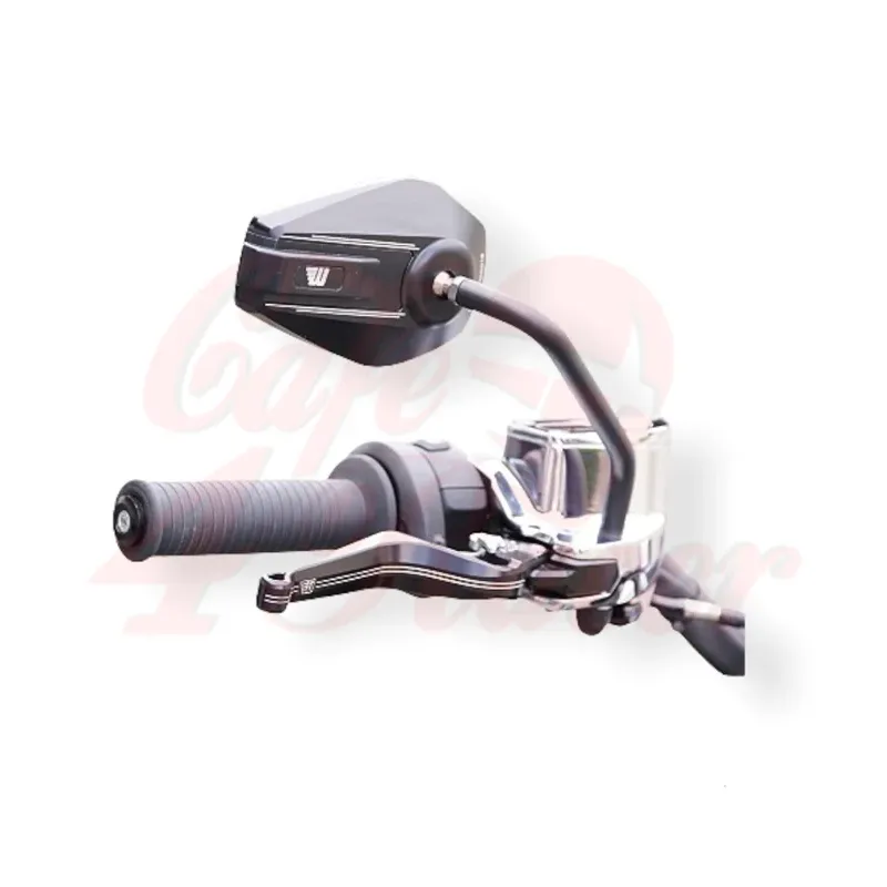 cafe 4 racer - Wunderkind BMW R18 Handlebar mirror left side housing Black arm Black - WUNDERKIND Custom Body Parts 