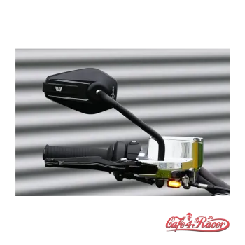 cafe 4 racer - Wunderkind BMW R18 Handlebar mirror right side housing Black arm Black - WUNDERKIND Custom Body Parts 