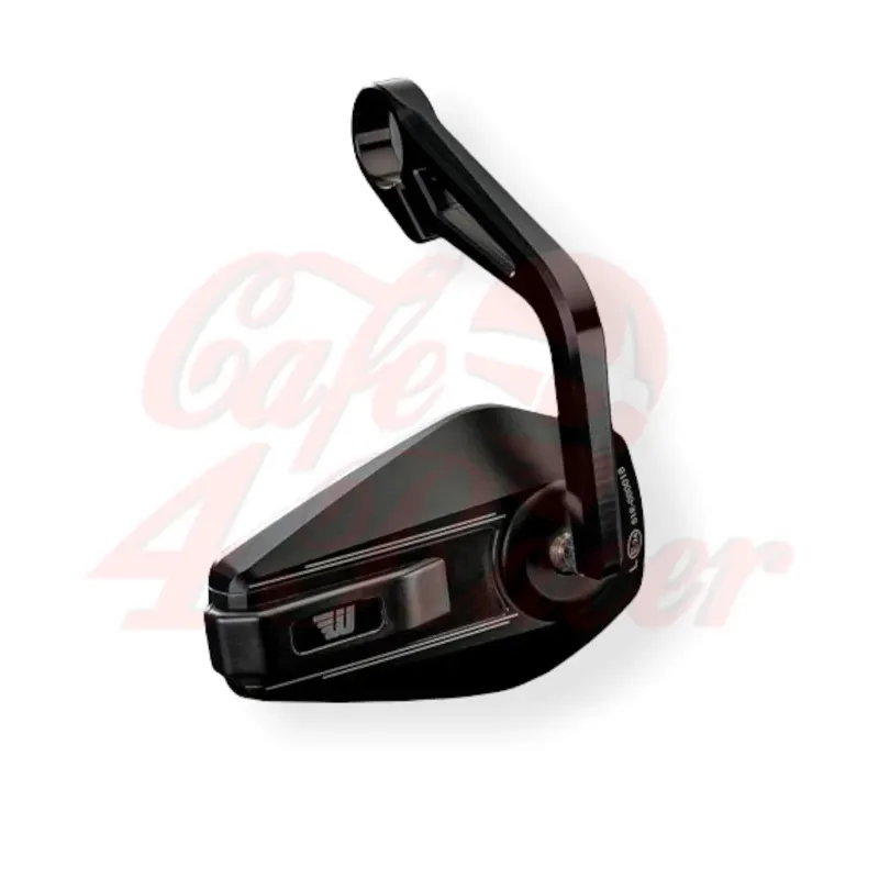 cafe 4 racer - Wunderkind Bar end mirror housing black 2Stripes arm black - WUNDERKIND Custom Bar end mirrors 