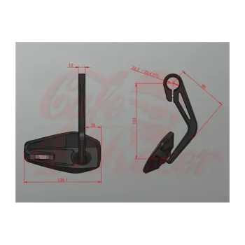 cafe 4 racer - Wunderkind Bar end mirror housing silver arm black - WUNDERKIND Custom Bar end mirrors 