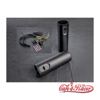 cafe 4 racer - Wunderkind Indian Scout Cover front fork tubes with integrated LED indicators INB1R Ø41 mm incl. L - WUNDERKIND Custom INDIAN SCOUT BOBBER 