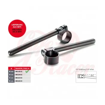 cafe 4 racer - Sportovní řídítka TRW "Racing" Ø 45 mm - TRW Clip-ons Cafe Racer 