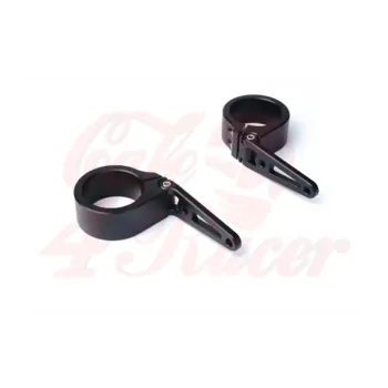 cafe 4 racer - Rebel headlight brackets black anodized - Rebelmoto Triumph Bonneville 