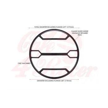 cafe 4 racer - 5.75" Strata  Design CNC kryt svetla  - MAX-INC  Mriežky svetiel 