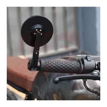 cafe 4 racer - Flat Design CNC Bar End Mirror Type 3 - Cafe4Racer Bar end mirrors 
