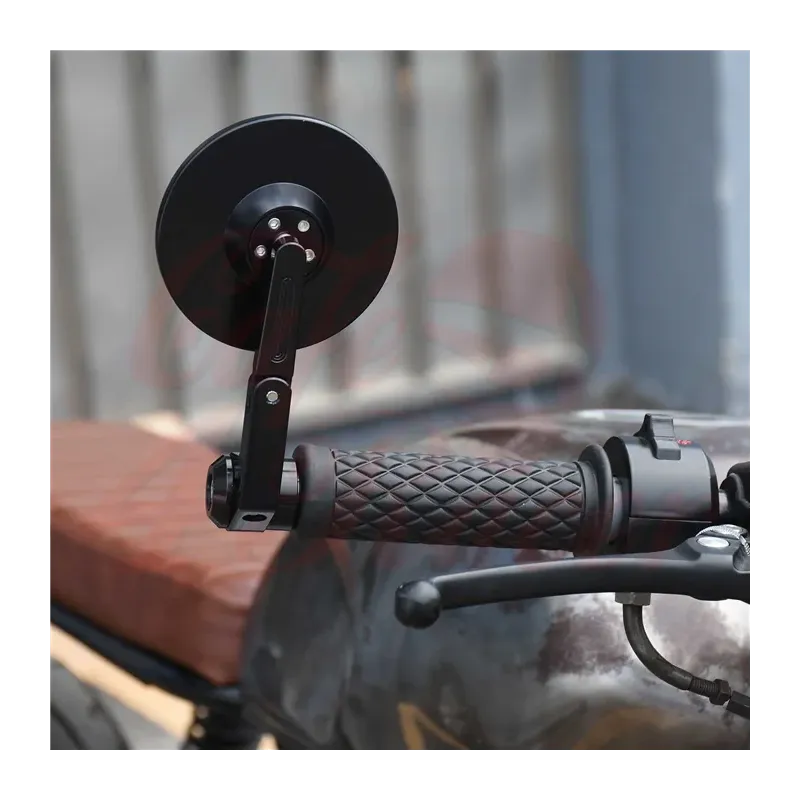 cafe 4 racer - Flat Design CNC Bar End Mirror Type 3 - Cafe4Racer Bar end mirrors 