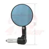 cafe 4 racer - Flat Design CNC Bar End Mirror Type 3 - Cafe4Racer Bar end mirrors 