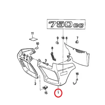 cafe 4 racer - Kryt obložení chladiče BMW K75 levý - OEM part Boční kryty nádrže 46631453473
