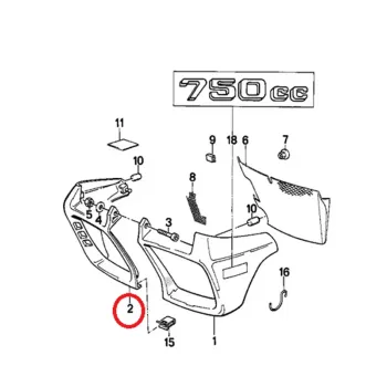 cafe 4 racer - Radiator trim panel cover BMW K75 right - OEM part Tank & Radiator Side covers 46630026168
