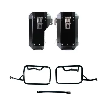 cafe 4 racer - Pár kultovních bočních brašen z plátna 40l - 50l + pár hliníkových desek + podvozky pro hliníkové boční brašny atlas bmw r12 ni - UNIT GARAGE Bags and Accesories 