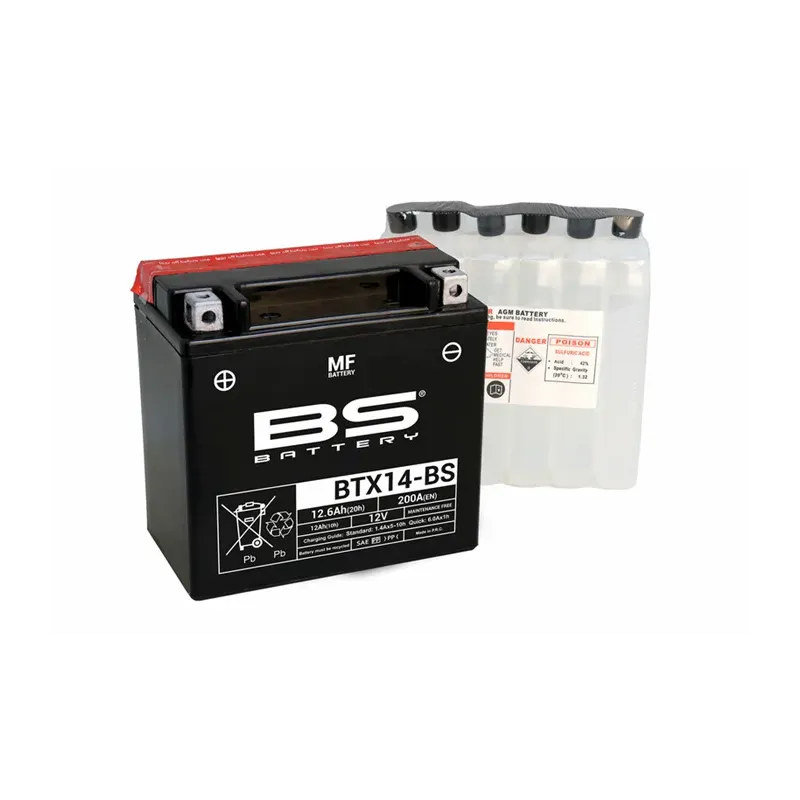 BSBAT BATTERY BTX14-BS MF W/ ACID