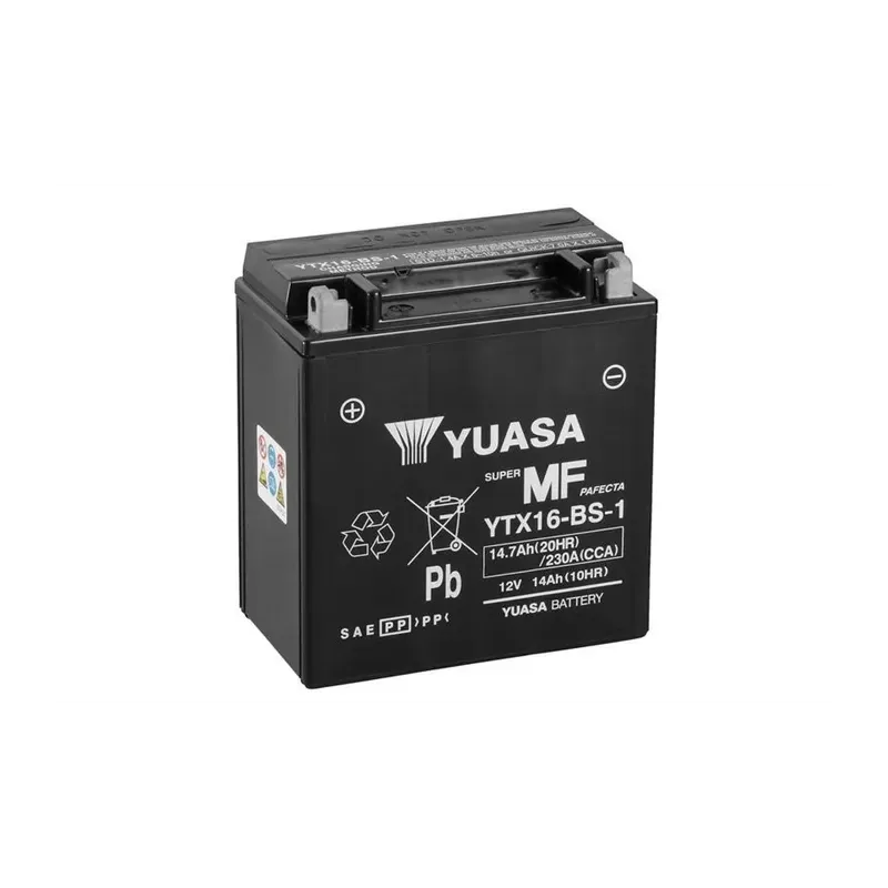 cafe 4 racer - YUASA BATTERY YTX16-BS-1 MF W/ ACID - YUASA  AGM Batteries 4054783163298