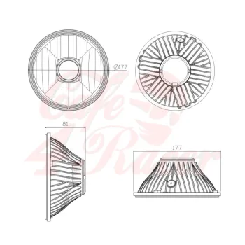 cafe 4 racer - "Hawk" LED headlight insert - HS MOTO Germany Headlights side mount 4251352627391