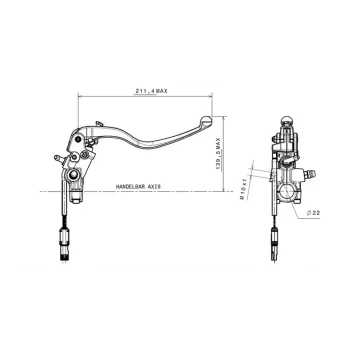 cafe 4 racer - BREMB MASTER CYL FRONT 18x21 - TITANIUM - Brembo Radiální brzda 8020584650295