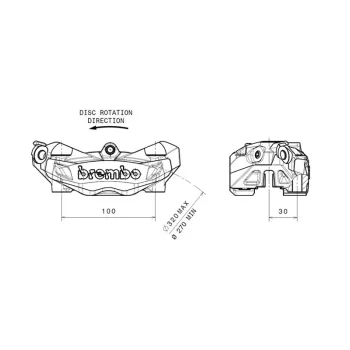 BREMB TŘMEN LEVÝ M4 32 ZLATÝ