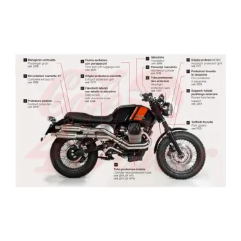 cafe 4 racer - Complete exhaust in inox  MOTTO GUZI V7 08-15 - UNIT GARAGE MOTO GUZZI V7 I 2008-2015 