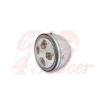 cafe 4 racer - HIGHSIDER 5 3/4 palcový LED světlomet ATLANTA černý/chromový - Highsider Přední světla s bočním uchycením 4054783029044