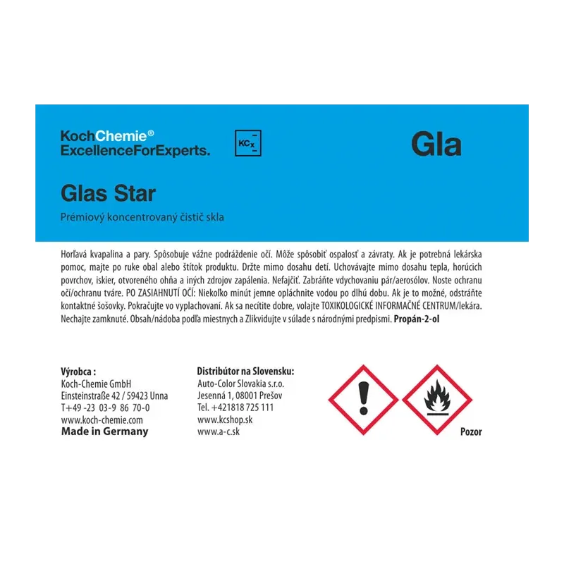 cafe 4 racer - Koch Chemie produktová etiketa - Glas Star - Čistič okien a skiel - Koch Chemie Nálepky a etikety 