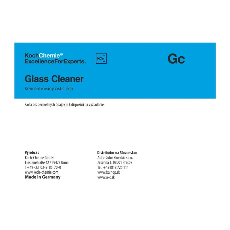 cafe 4 racer - Koch Chemie produktová etiketa - Glass Cleaner - Čistič okien a skiel - Koch Chemie Nálepky a etikety 
