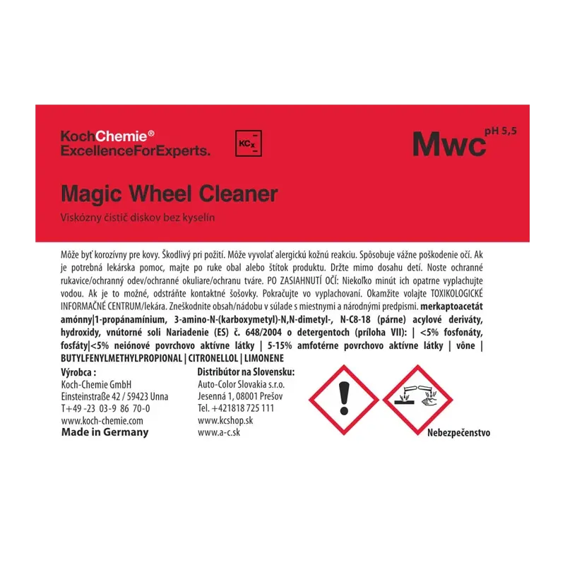 cafe 4 racer - Koch Chemie produktová etiketa - Magic Wheel Cleaner - Čistič diskov bez kyselín 500ml - Koch Chemie Nálepky a etikety 