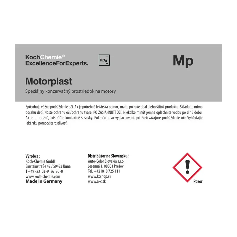 cafe 4 racer - Koch Chemie Product Label - Motorplast - Engine Preservation - Koch Chemie Stickers and labels 