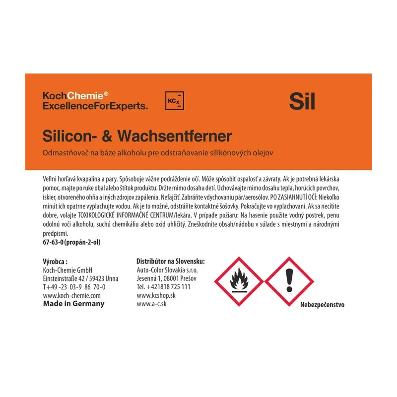 cafe 4 racer - Koch Chemie produktová etiketa - Silicon&Wachsentferner - Odmastňovačodstraňovač vosku - Koch Chemie Nálepky a etikety 