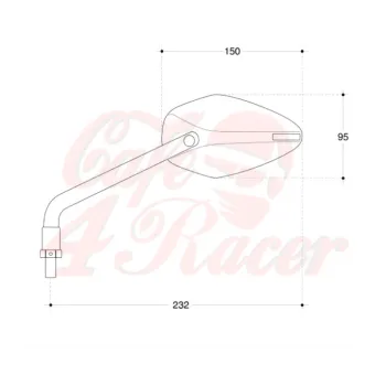 cafe 4 racer - BARRACUDA EGO black - BARRACUDA Standard mirrors 